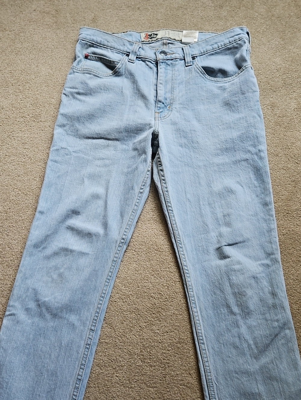 Justin Boots Light Blue Men's Straight Jeans